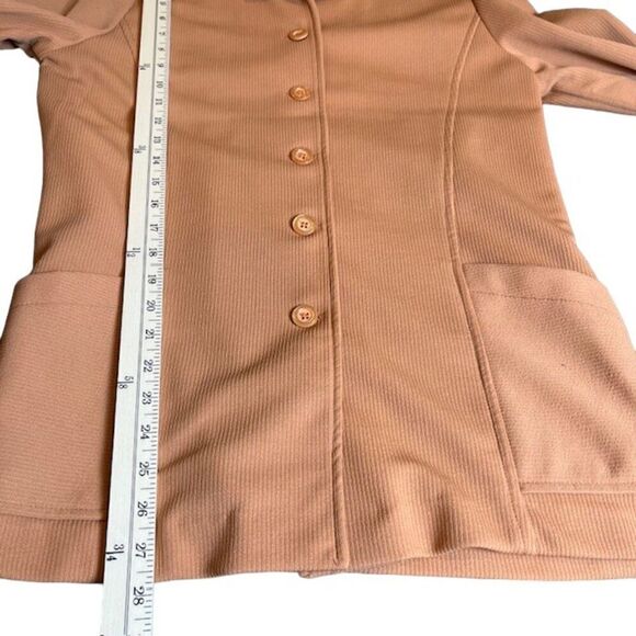 Graff Californiawear Vintage 70's Polyester Button Blazer Camel Great Cuffs! - Picture 7 of 9
